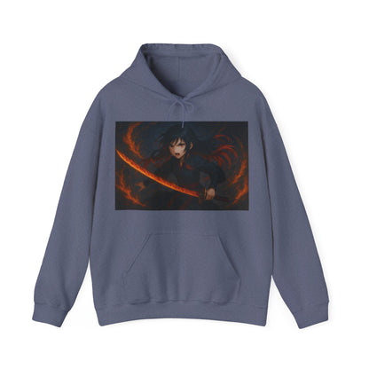 Fierce Samurai Hoodie, Anime Sweatshirt, Unisex Heavy Blend Hoodie, Cosplay Apparel, Gift for Anime Lovers