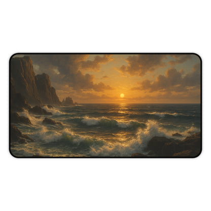Coastal Sunset Desk Mat, Ocean Theme Mouse Pad, Office Decor, Gift for Beach Lovers, Home Office Accessory, Nautical Decor