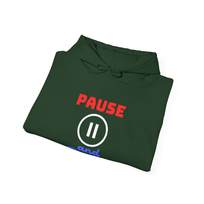 Unisex Heavy Blend™ Hooded Sweatshirt - 'Pause and Breathe' Motivational Hoodie for Relaxation