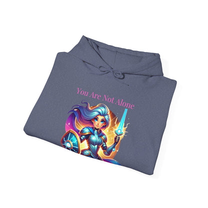 Hooded Sweatshirt with 'you are not alone' Design