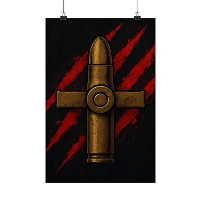 Vertical Poster - Bold Bullet Cross Design