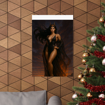 Mystical Goddess Matte Vertical Poster - Enchanting Wall Art for Home Decor