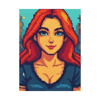 Retro 2D Warzone 16-Bit Pixel Art Matte Vertical Poster – Gaming Décor