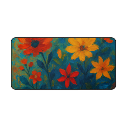 Floral Desk Mat - Vibrant Office Decor for Students & Professionals, Bright Workstation Gift, Home Office Essentials