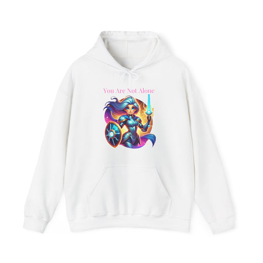 Hooded Sweatshirt with 'you are not alone' Design